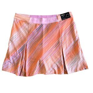 Callaway Women's Sz XL Papaya TrueSculpt Golf Skort Striped Opti-Dri Stretch